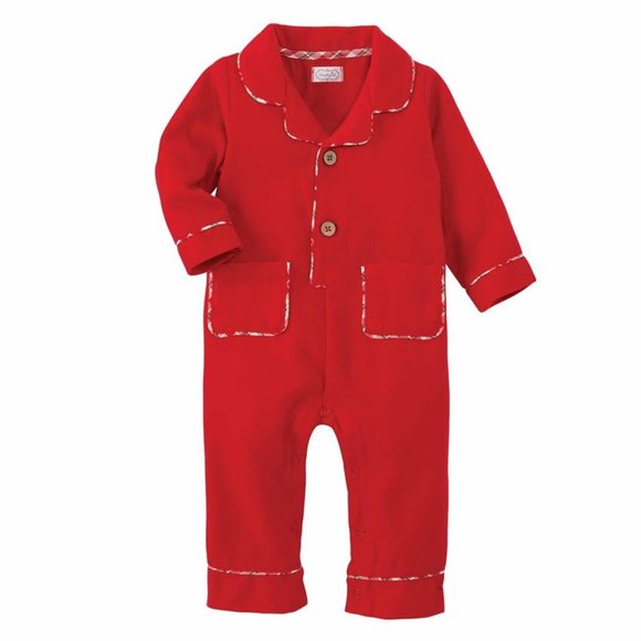 MUD PIE CHRISTMAS BOYS FLANNEL 1PC PAJAMAS 6-9M